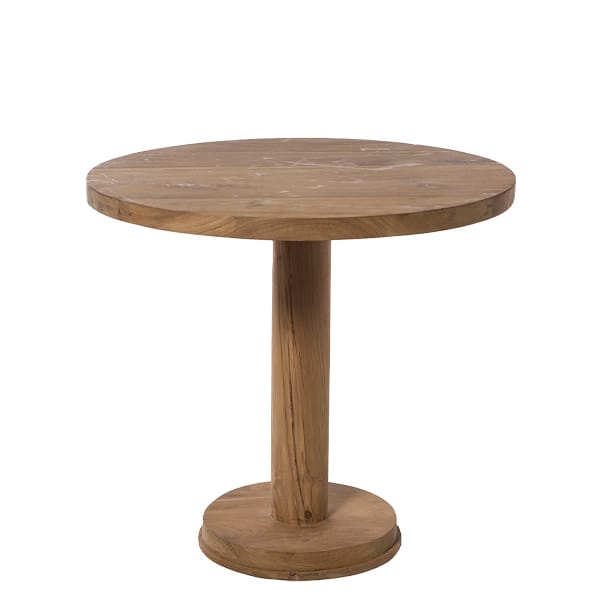 Mesa redonda de madera Saller de teca con pie central