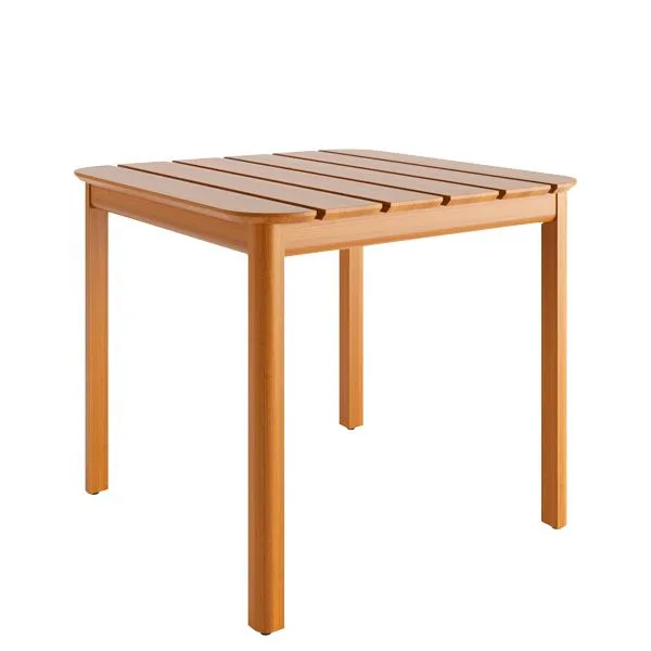 Mesa Palmar cuadrada de madera de iroko para exterior