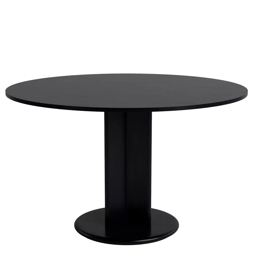 mesa pie central redonda madera chisel hay 120 negra