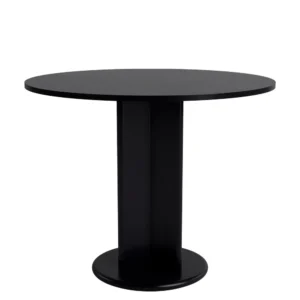 mesa pie central redonda madera chisel hay negro