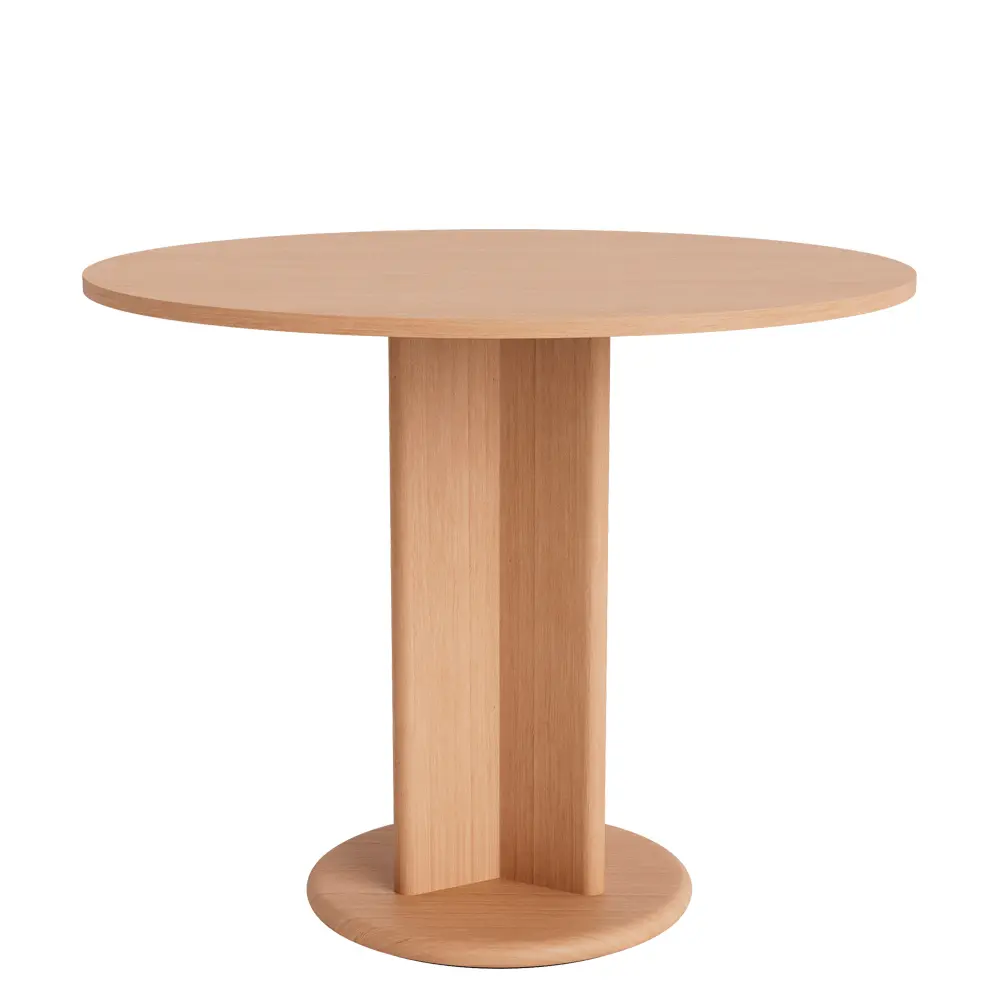 mesa pie central redonda madera chisel hay