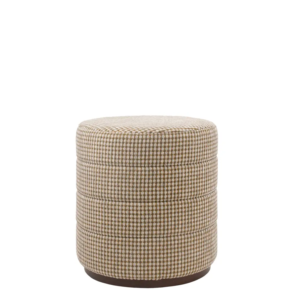 puff tapizado con base de madera giro 2 pf