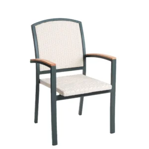 silla aluminio con asiento y respaldo ratan blanco para exterior terrazas hosteleria ingenia contract