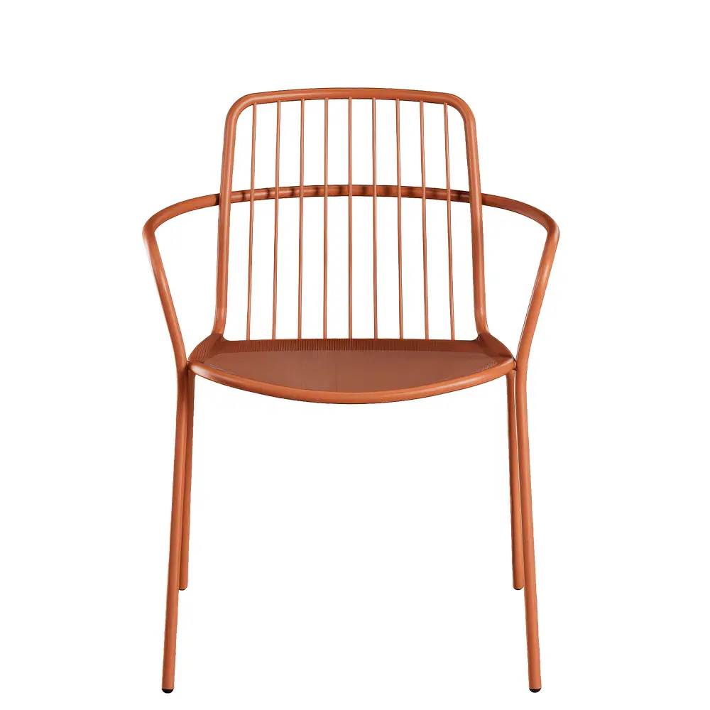 silla con brazos apilable metalica para terrazas hosteleria emu alisea