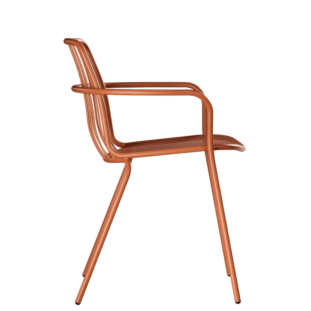 silla con brazos apilable metalica para terrazas hosteleria emu alisea