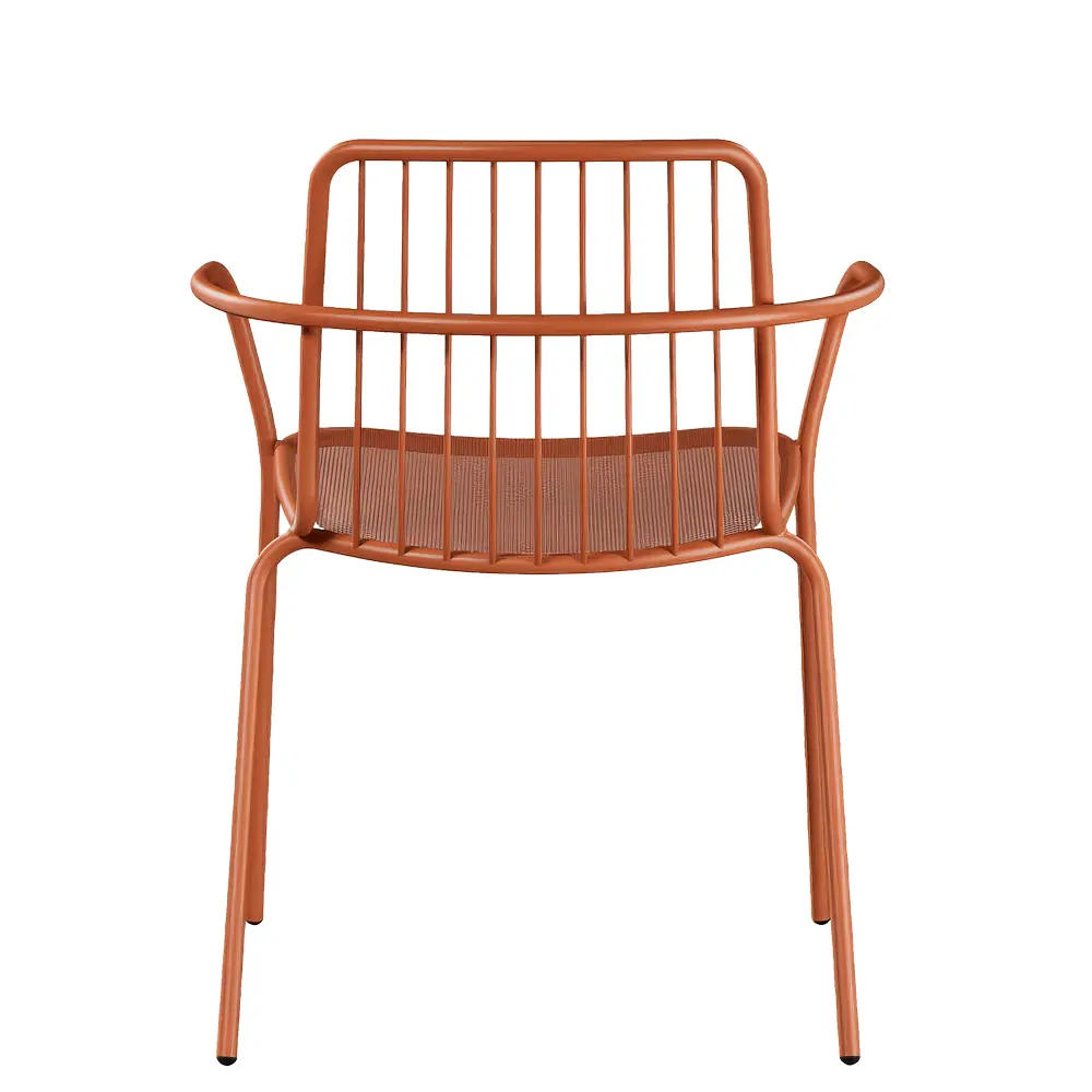 silla con brazos apilable metalica para terrazas hosteleria emu alisea