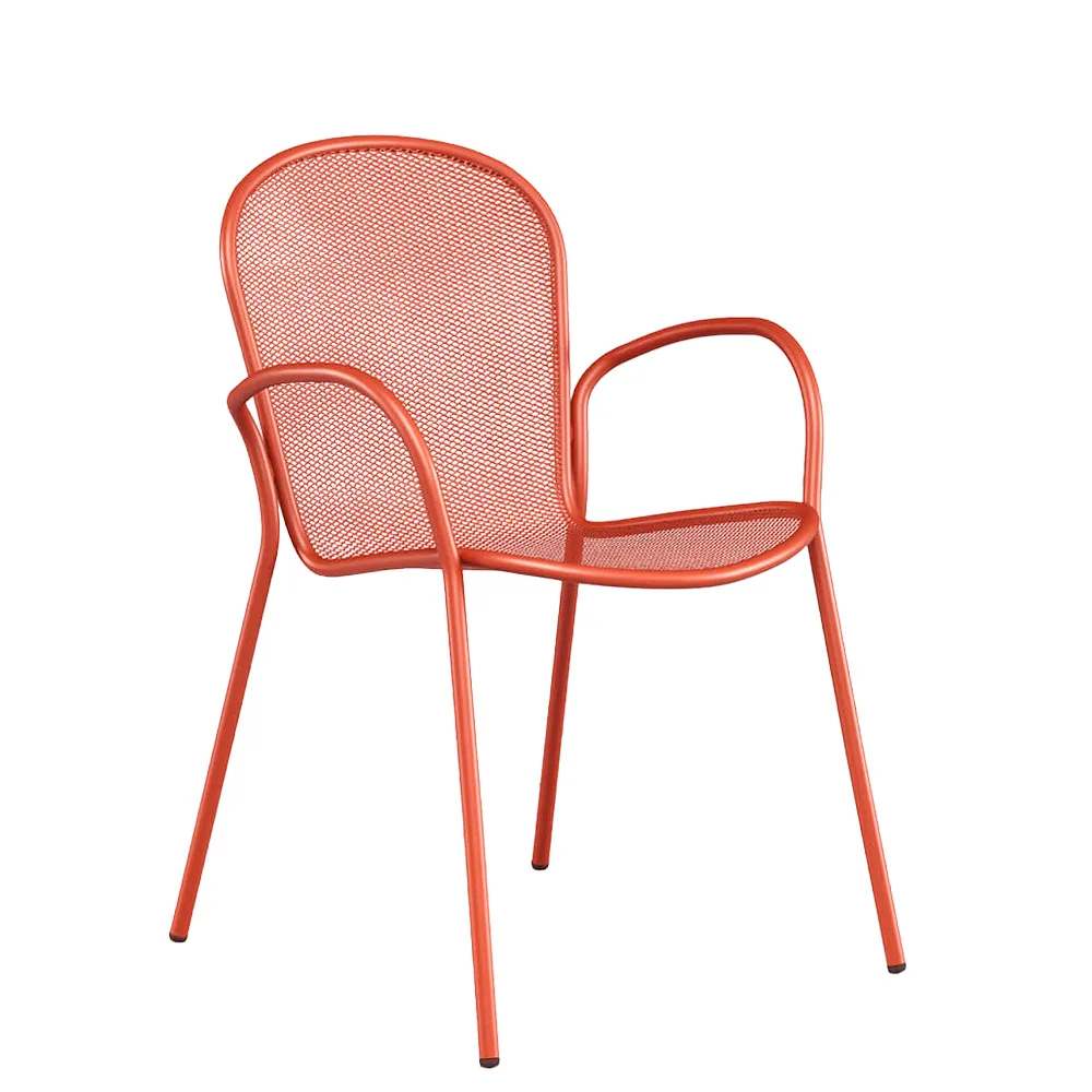 silla con brazos metalica hosteleria emu ronda
