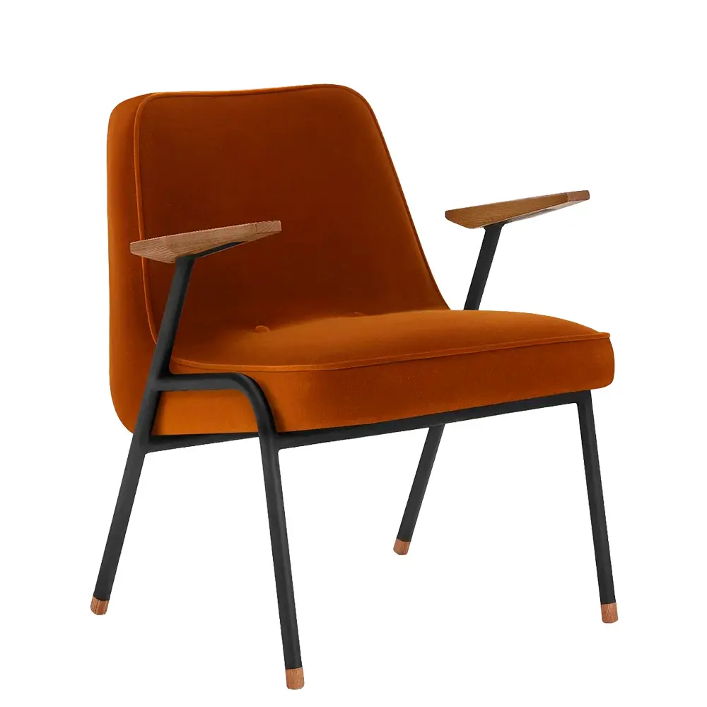 silla con brazos tapizada patas en tubo metalico brazos madera para hosteleria y hoteles vistula terracota