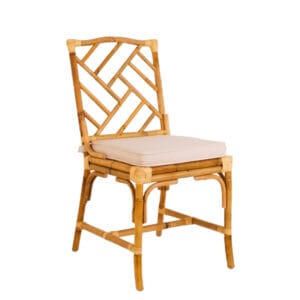 Silla de madera Romo en caña natural con cojín