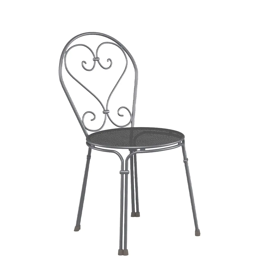 silla de tubo metalico gris para hosteleria emu pigalle