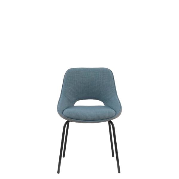 Silla tapizada Biko con estructura de metal