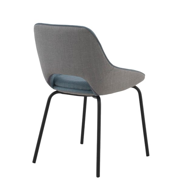 Silla tapizada Biko con estructura de metal