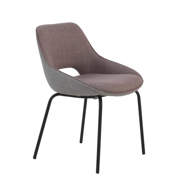 Silla tapizada Biko con estructura de metal