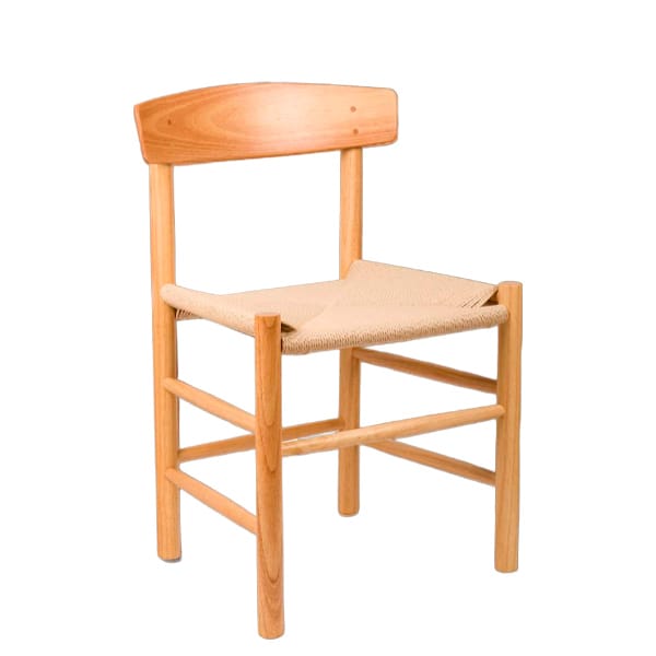 Silla trenzada Borge en madera de caucho