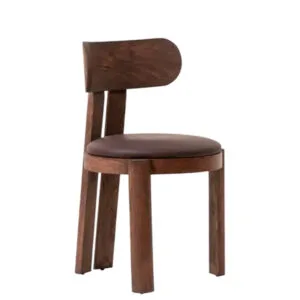 Silla tapizada Velmar en madera de haya con respaldo curvado