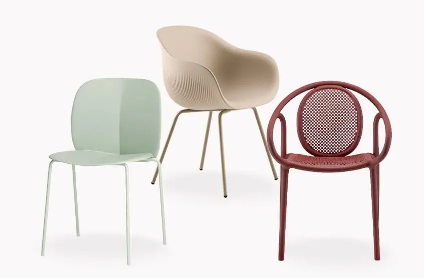 Sillas sillones plastico polipropileno para hosteleria restaurantes cafeterias bares