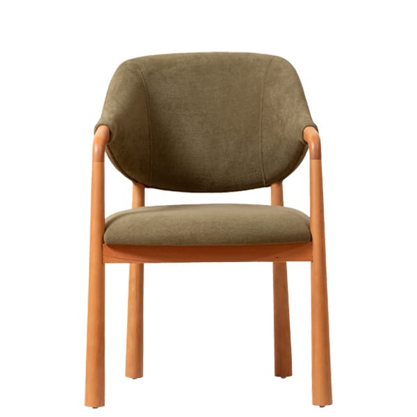 Sillón Assel con estructura de madera de haya y tapizado