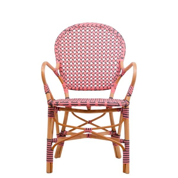 Sillón trenzado Ferrara de ratán y caña natural