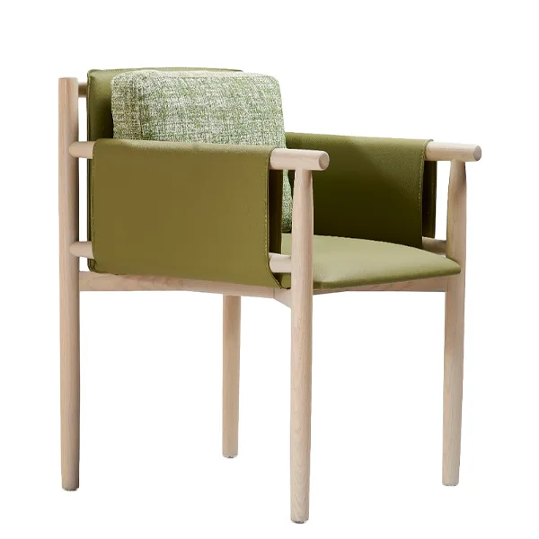 Sillón tapizado Dublin en madera de fresno