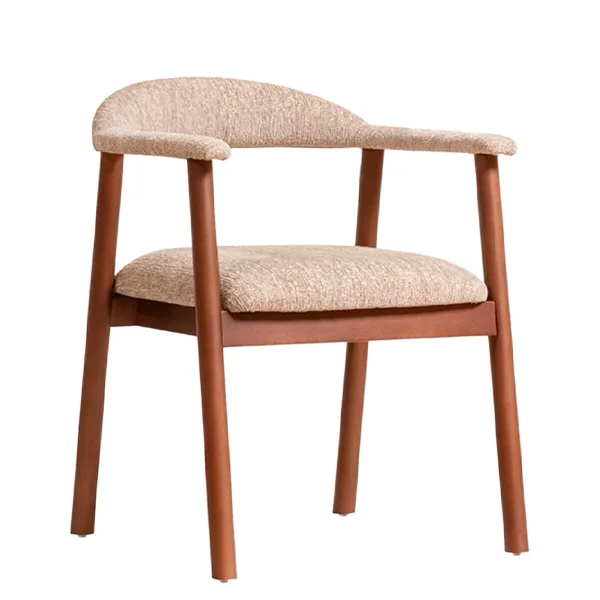 Sillón tapizado Lusso en madera de haya