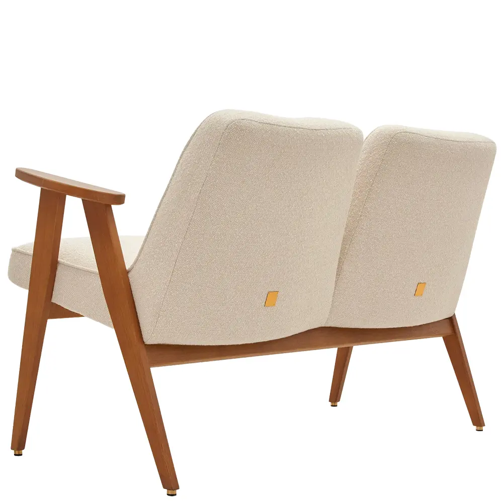 sofa dos plazas estilo nordico madera roble tapizado beige para hoteles y hosteleria vistula reverso
