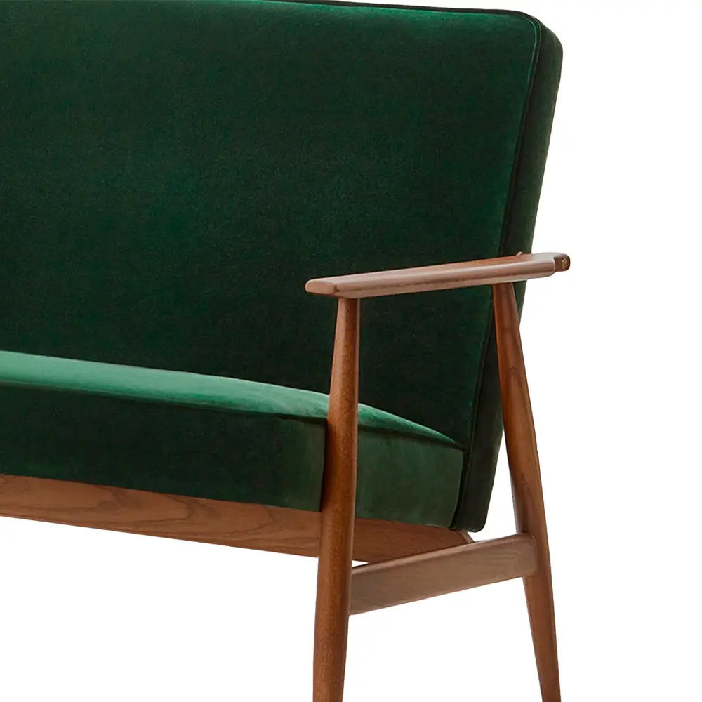 sofa hosteleria y espacios publicos tapizado patas madera fresno terciopelo verde foxe bs ingenia contract detalle