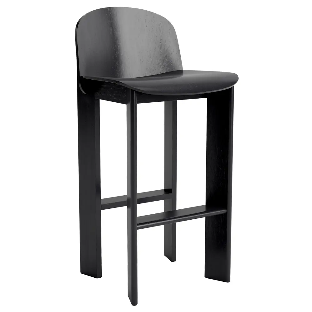 taburete con respaldo madera chisel hay negro