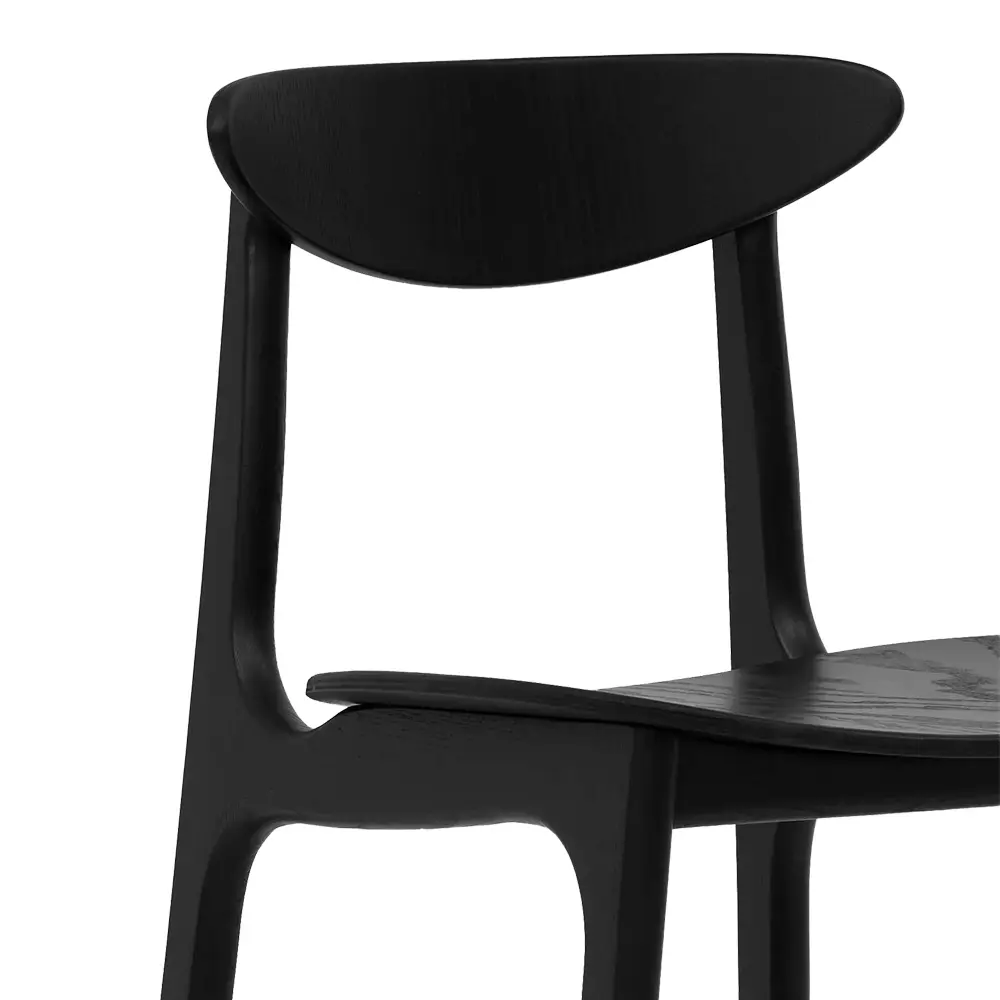 taburete madera con respaldo fresno para bares hosteleria ingenia contract negro detalle