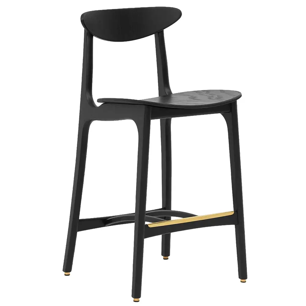 taburete madera con respaldo fresno para bares hosteleria ingenia contract negro