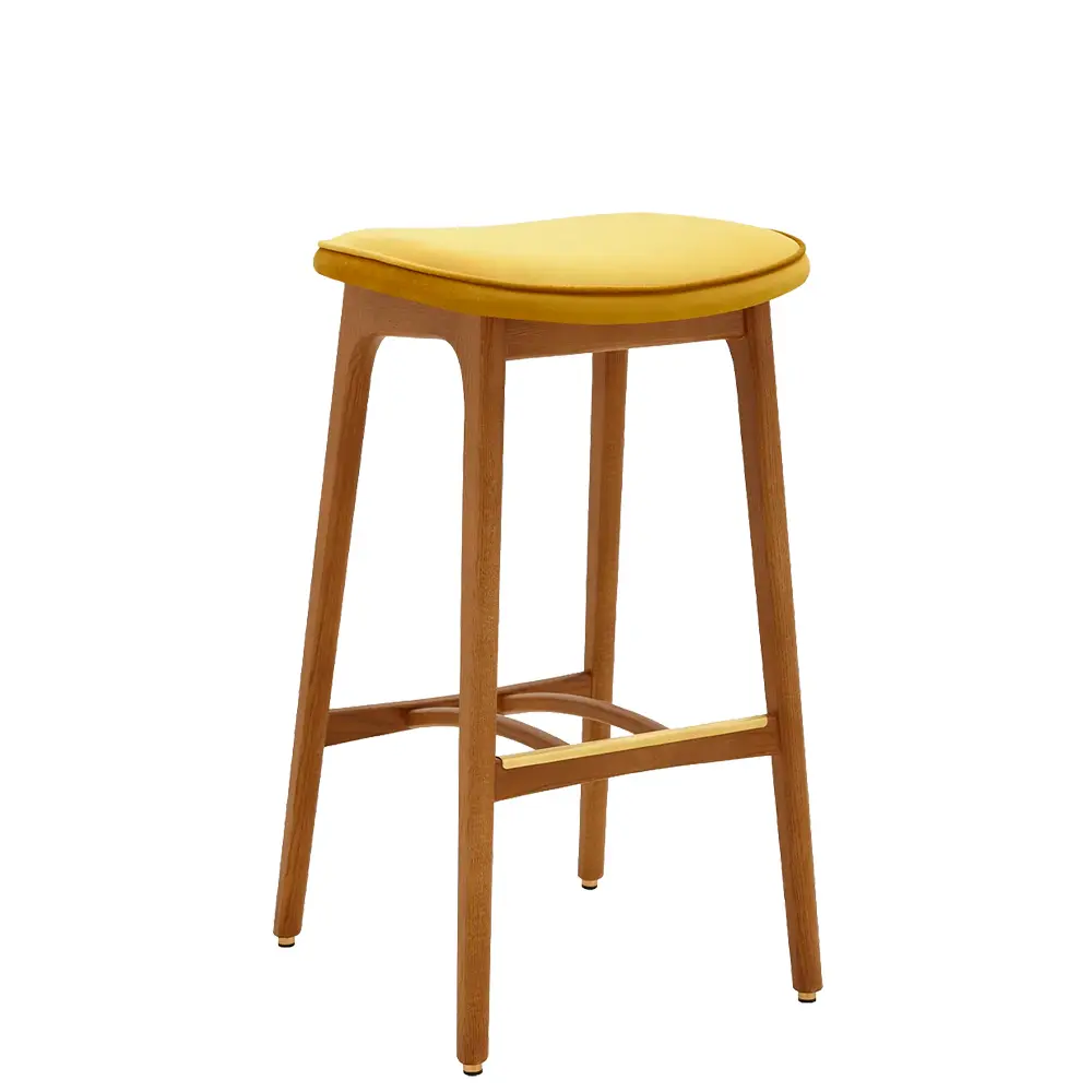 taburete madera fresno tapizado para hosteleria bares cafeterias brisa ingenia contract amarillo