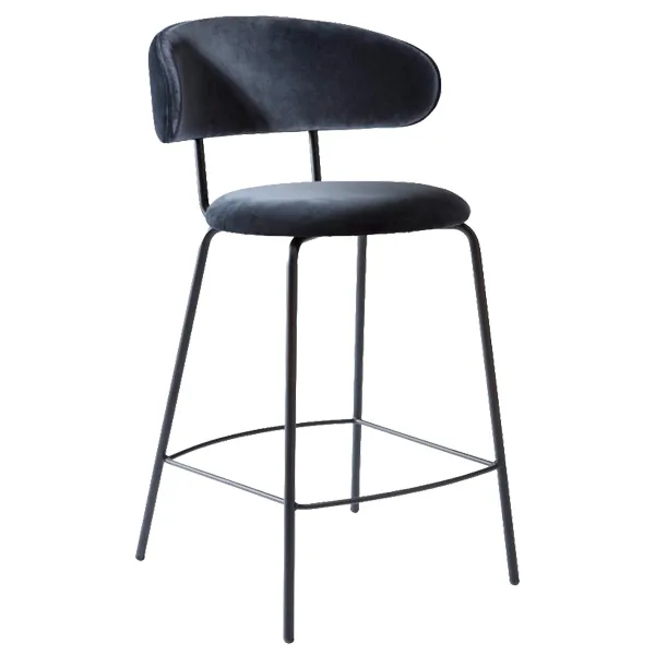 Taburete metalico con respaldo tapizado birba tb