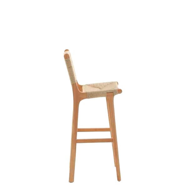 Taburete trenzado Ferit en madera de teca