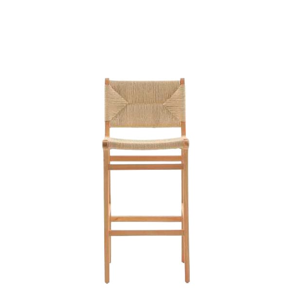 Taburete trenzado Ferit en madera de teca